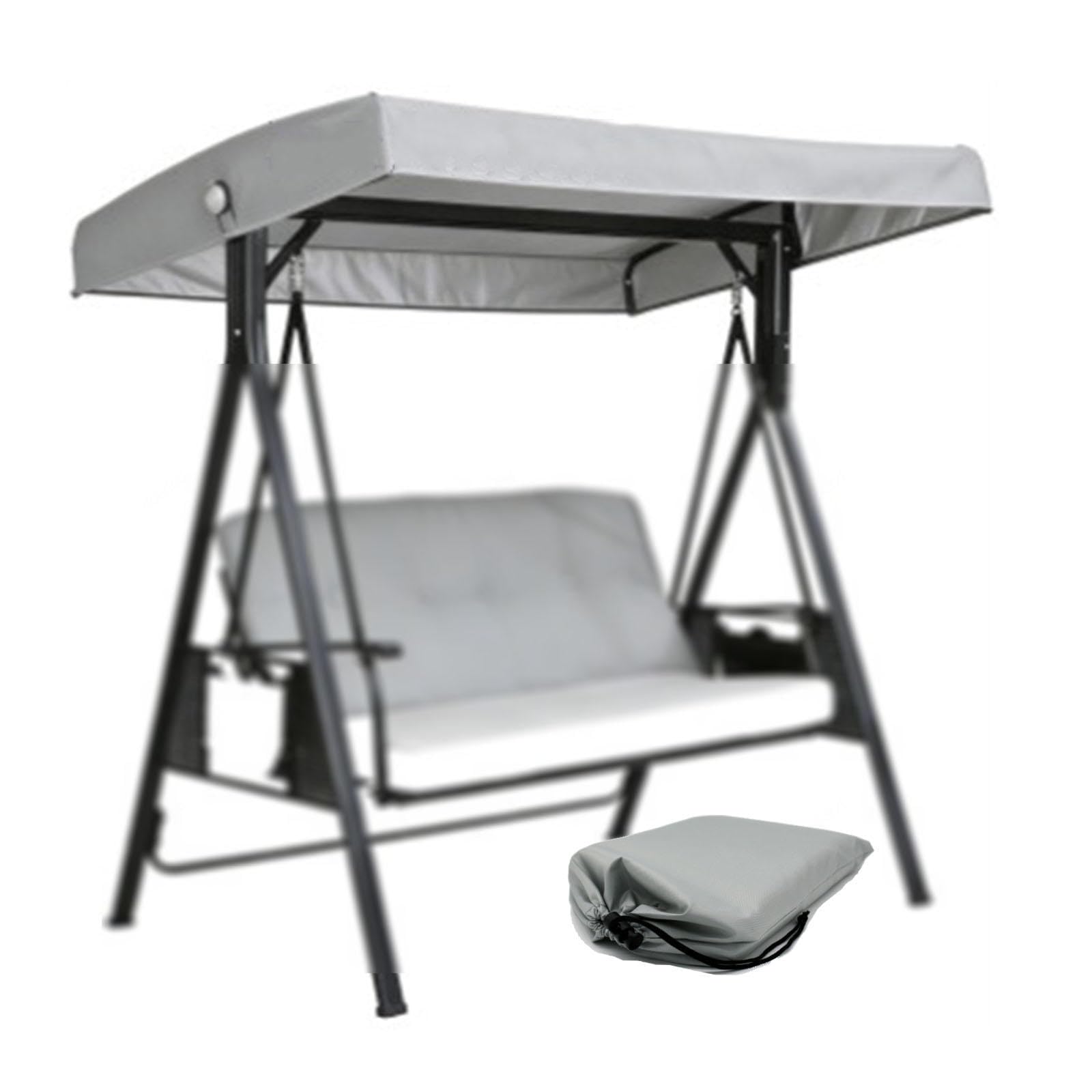 Lhcxkjgs Lightgray 210D Coated Oxford Fabric Porch Swing Cover 75 X 47 X 7.8 In Waterproof, Uv-Resistant Hammock Swing Canopy For Lawn Garden,