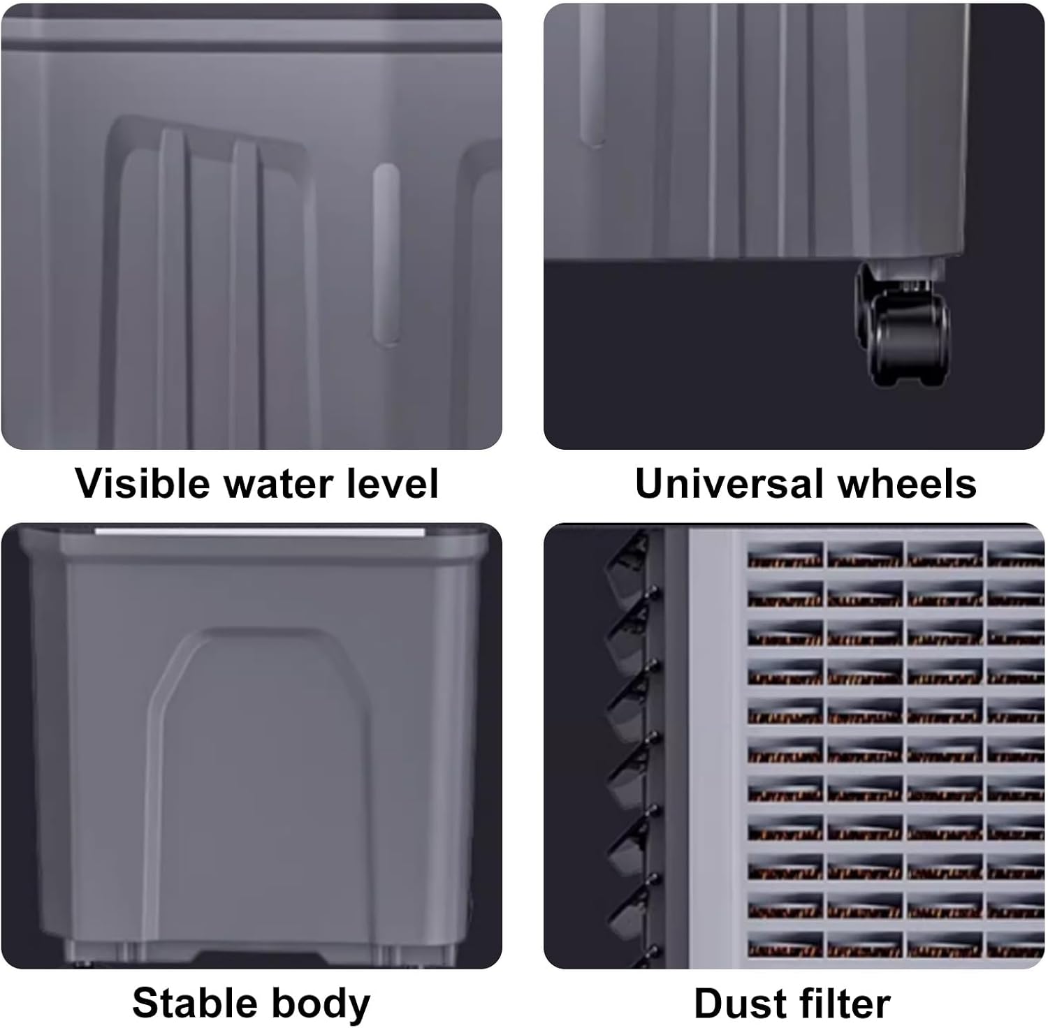 Portable Evaporative Air Cooler with Large Water Tank and Ice Packs for Home and Office Cooling