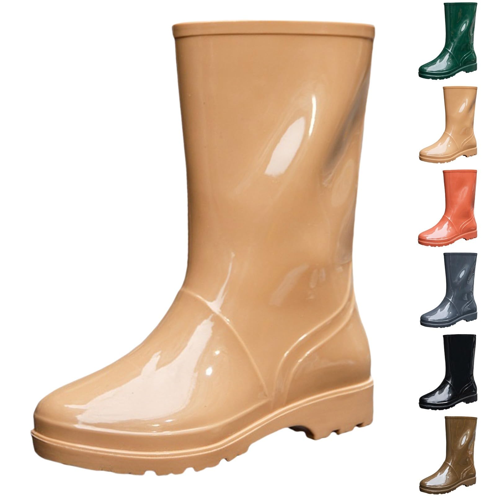 Botas de goma para mujer, botines impermeables para lluvia, antideslizantes, para jardín, Wellington, botines de goma, botas de lluvia para exteriores, botas de lluvia de media altura