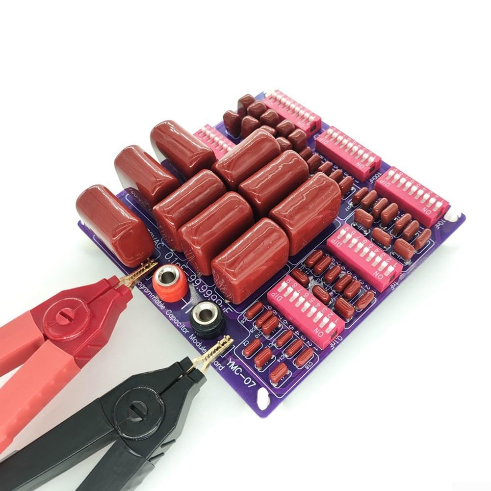 Capacitance Board, 6 Digit Decade Programmable Capacitor 0.1nF to 99.9999uF Stepping Board for Electronics Projects