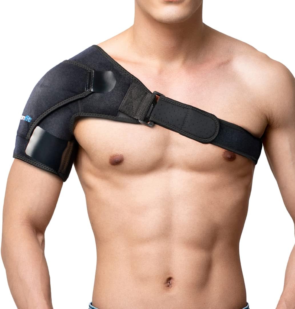 Branfit Recovery Shoulder Brace and Arm Sling for Men & Women, Shoulder Compression for Injury Relief and Adjustable Comfort, Right/Left