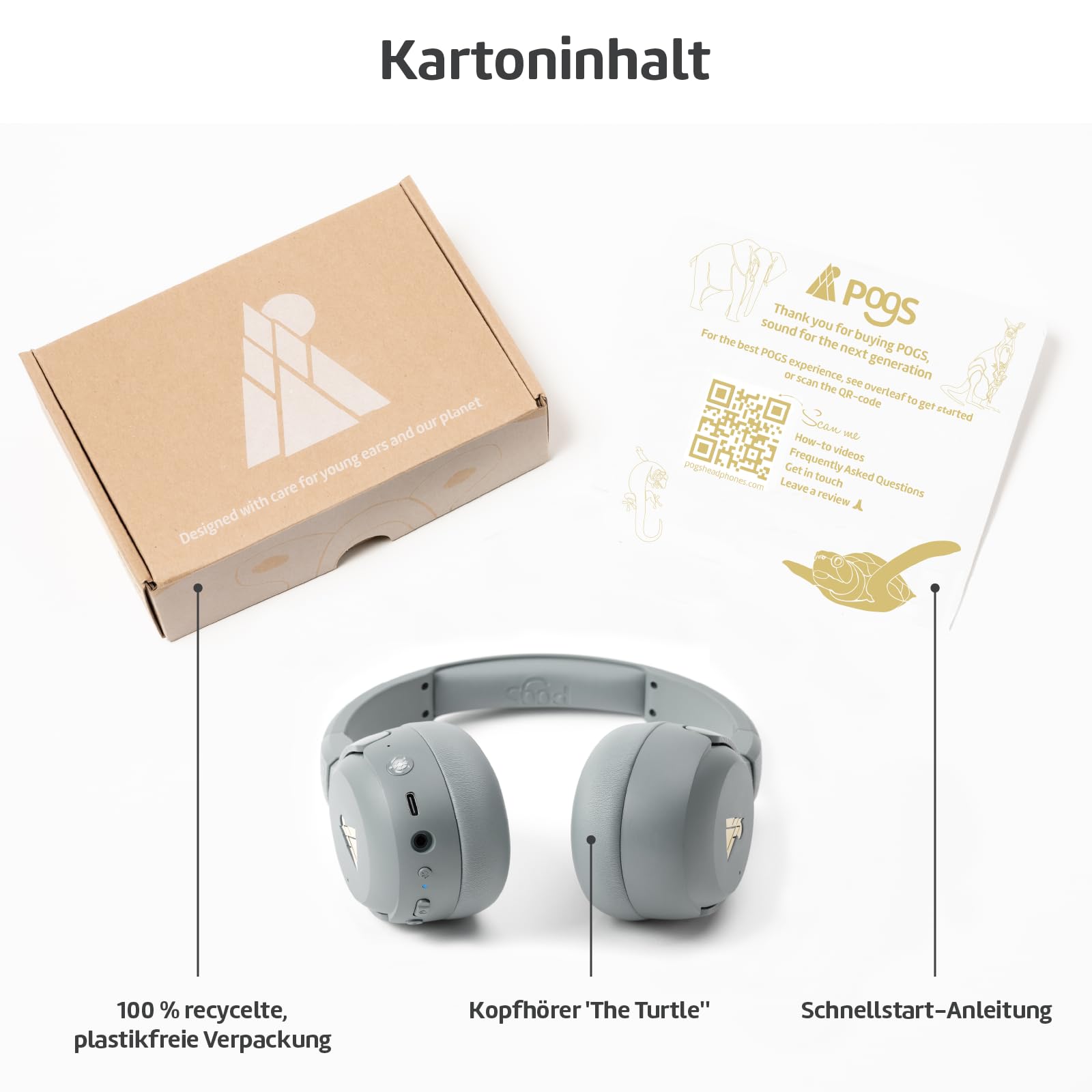 Pogs Wireless Over Ear Noise Cancelling Headphones The Turtle