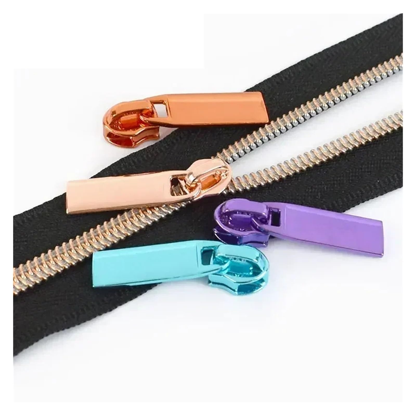 Universaler Reißverschluss, 5# Reißverschlussschieber, 5 Stück, Nylon-Zugköpfe, Ersatz-Reparatur-Sets, DIY-Handwerk, Nähzubehör, Taschen, Jacken-Hardware(Green)