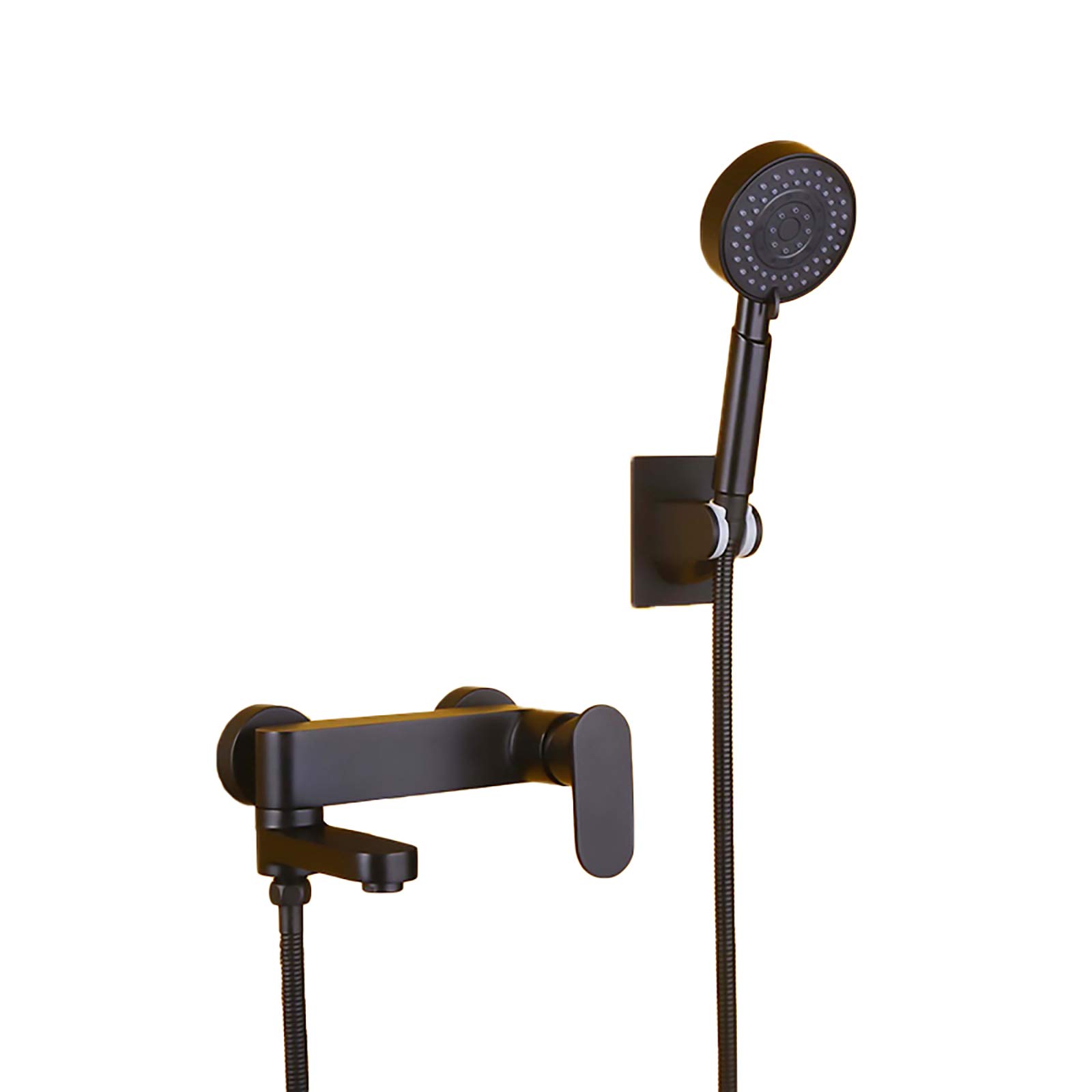 Tocco di vano da Bagno Nero Rubinetto vano da Bagno in Ottone Tocco a Doppia Vasca a Doppio Controllo a Parete da Bagno a Parete Tocco da Bagno con 3 funzioni con 3 funzioni