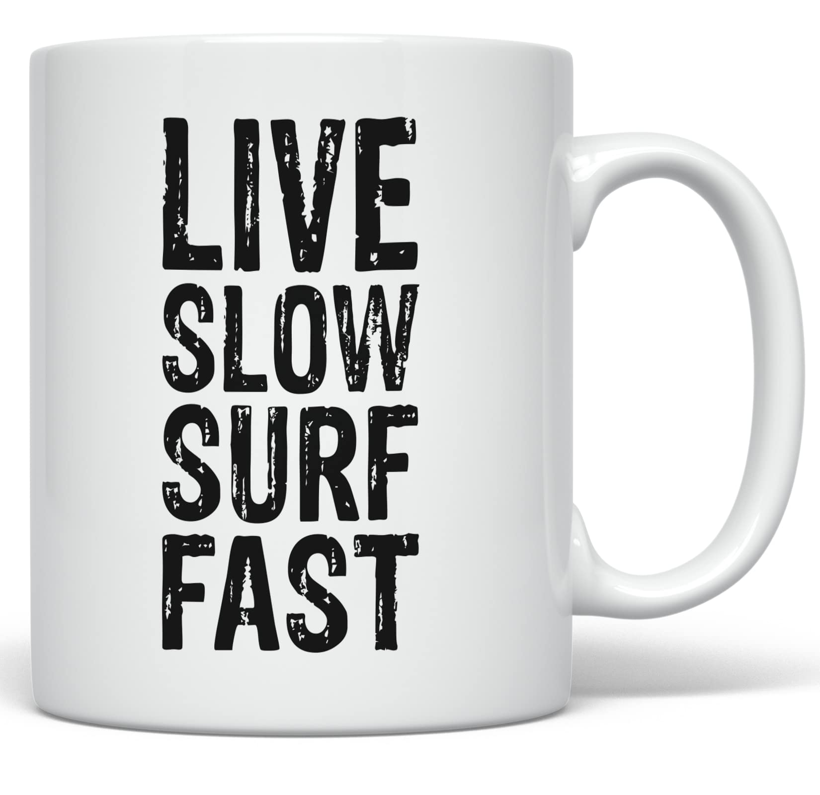 VIGAT Celeolyno Live Slow Surf Fast - Beach Bum Surfer Coffee Mug (11 oz, White)