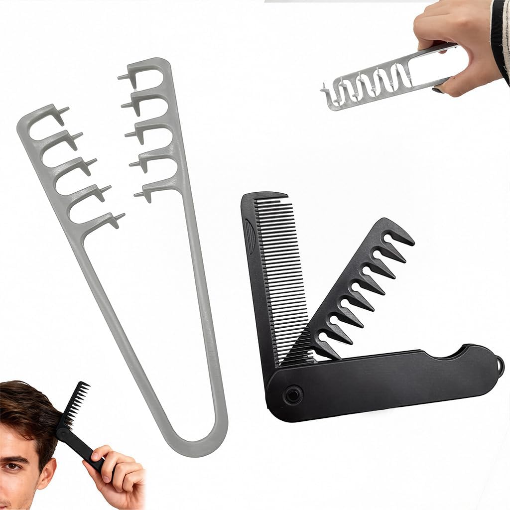 Travel Folding Design Wide Fine-Foothed Dual-Purpose set for Women Mens Comb for Hair Wide Toothed Hair Comb Texture Comb for Men Comb for Hair Wide Tooth Comb for Men-image-39