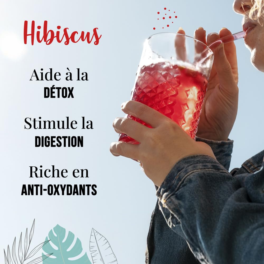 ORIGEENS HIBISCUS BIO 1kg Grade Supérieur | Fleur Hibiscus pour Bissap, Karkadé, Thé glacé, Infusion et Tisane | Infusion Detox Drainante | Fleurs d'Hibiscus Séchées Bio