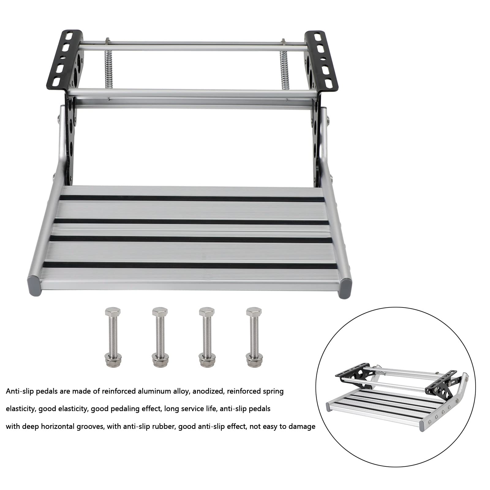 Wohnmobil Trittstufen Klappbar,Aluminium Wohnwagen Ausziehbare Herunterklappbare Leiter Trittstufe,Wohnwagen Stufenbeschläge,Wohnwagenleiter für Reiseanhänger/LKW
