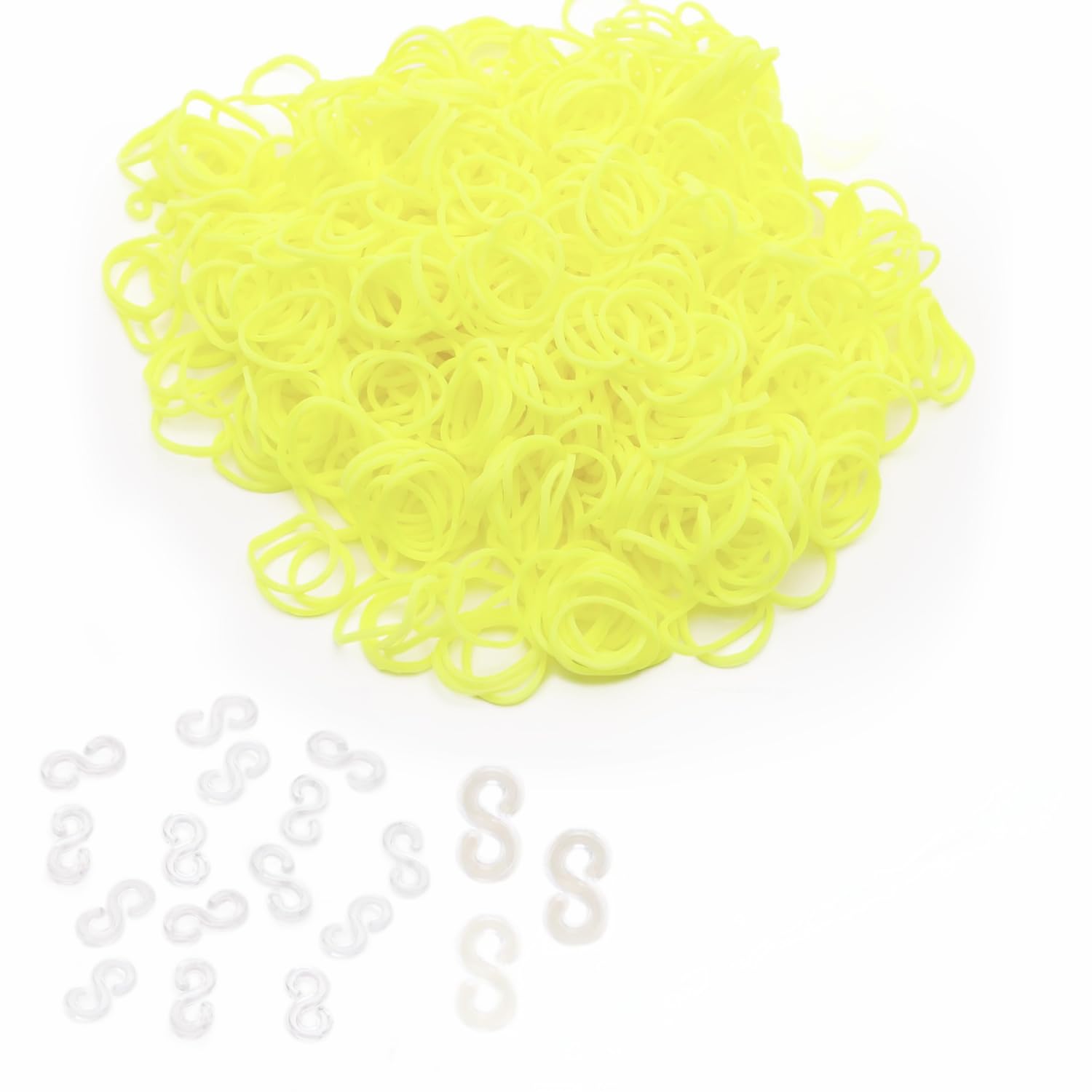 Toyland® Loom Band Refill Pack - 600 Neon Loom Bands (Yellow)