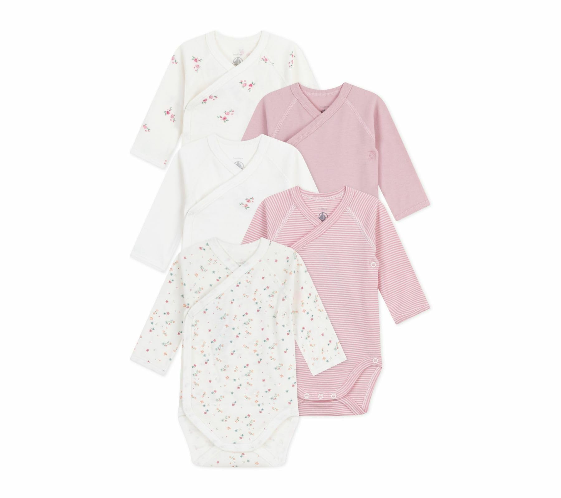 Petit Bateau Bawełniane body z długim rękawem z nadrukiem niemowlęcym