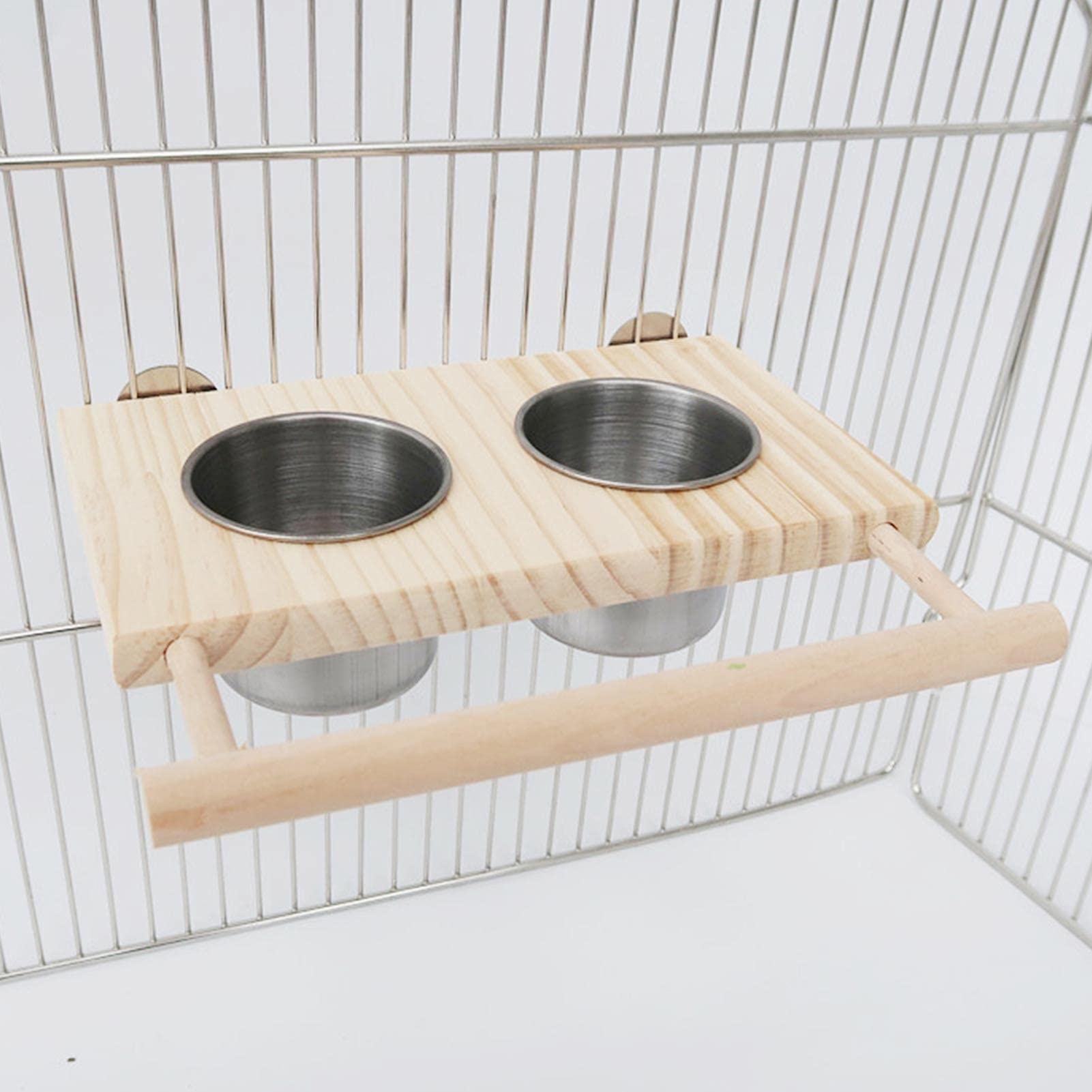 Vogelkäfig Futternapf-Set Edelstahl – Mit Hirsehalter & Spießen Für Obst/Gemüse