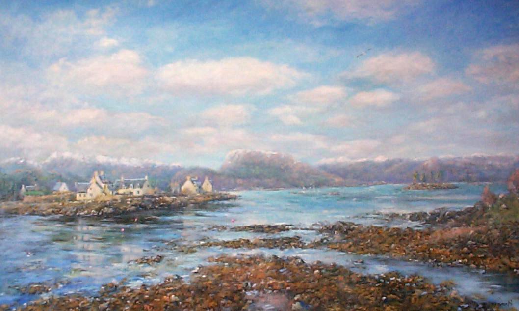 Printemps Tides Plockton Howard de Butterworth art mural écossais salon