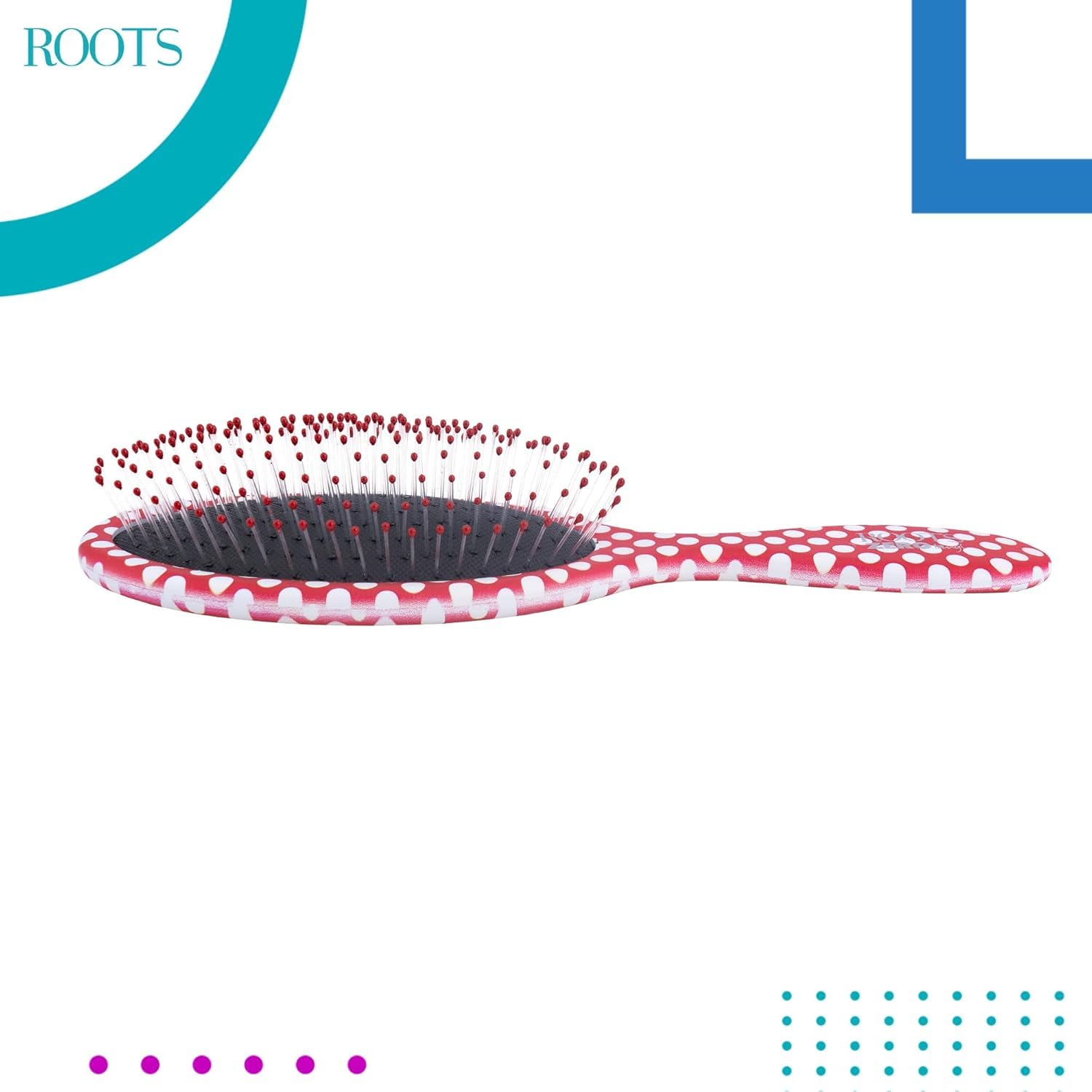ROOTS Zero Tangle Oval Hair Brush | Flexi Cushion Base | Soft yet Firm Bristles | Damage-Free Detangling on Sensitive/Wet/Dry Hair | For Men & Women | Length - 5.7 Inch, Model No - RZTO-RP 1