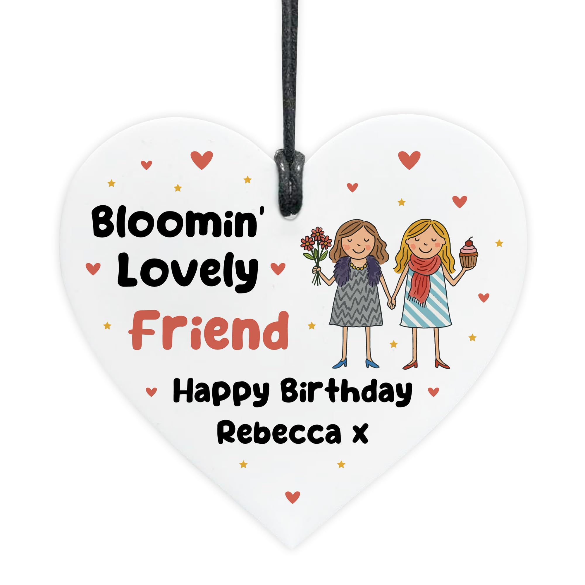 Red Ocean Happy Birthday To Blooming Lovely Friend Personalised Heart Plaque Best Friend For Birthday Friendship For Her Keepsake