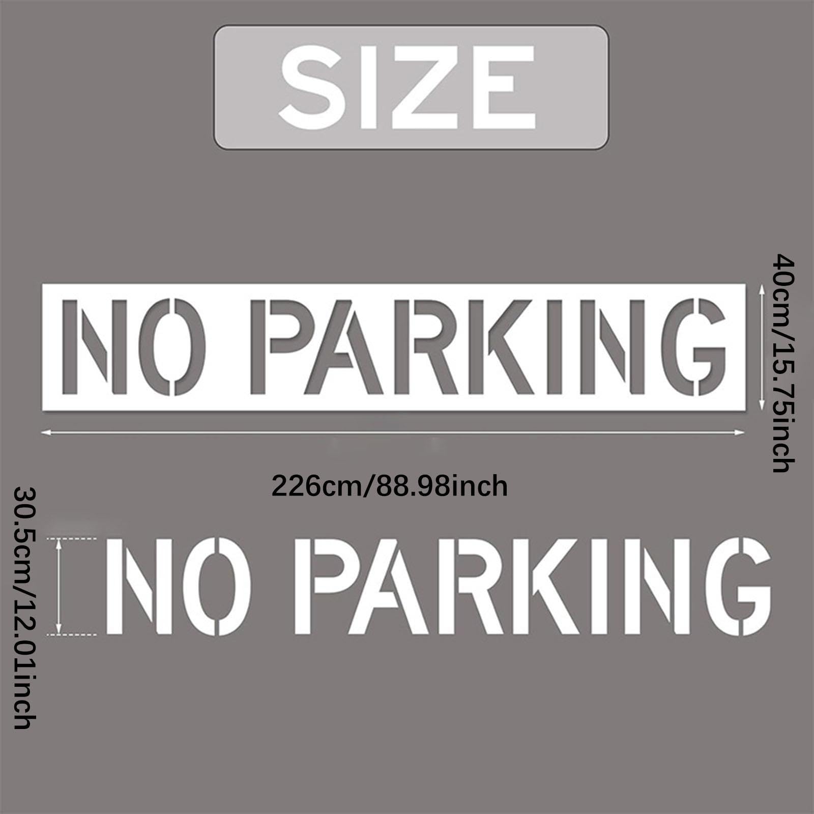 MERIGLARE Plantilla de "No Aparcar" (226 Cm X 40 Cm) para Señal de Aparcamiento en La Calle.