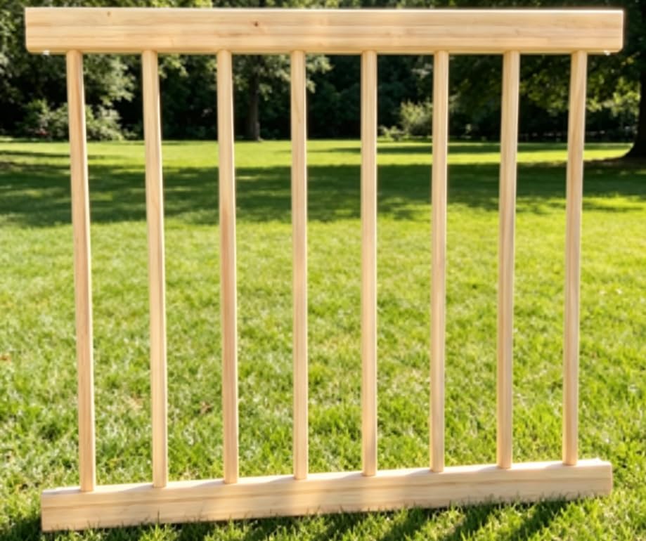 Baby Playpen, Wooden Playpen for Babies and Toddlers,Large Adjustable Wooden Baby Playard with Locking Gate, Easy to Assemble, Portable Play Pen (31.86x25.79Inch)