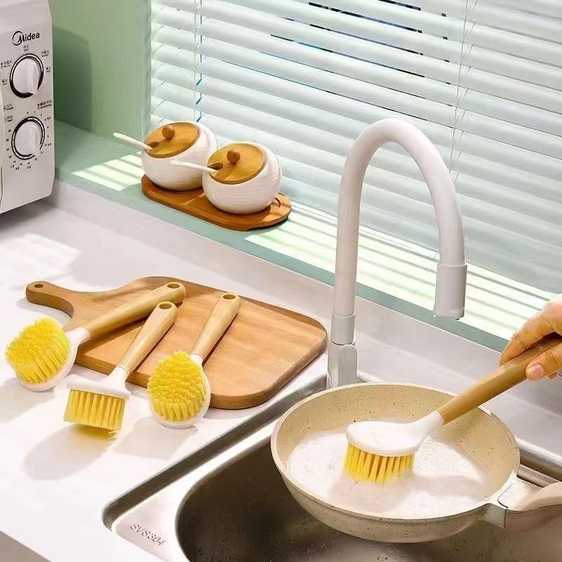 Image of Kitchen Dish Brush Dish Scrubber for Pans, Pots, Kitchen Sink Cleaning, Dishwashing and Cleaning