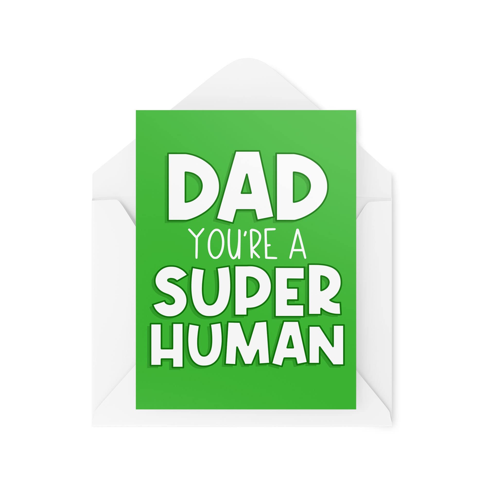 Funny Father's Day Cards | Dad You're A Super Human Card | For Him Dad's Birthday Daddy Husband Thank You Celebration Son Daughter | CBH984