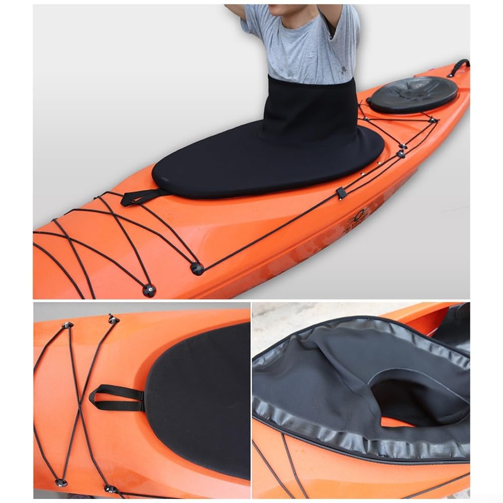 para kayak Spray Falda 90x52cm SBR para neopreno Impermeable para | SBR para material de neopreno, protección impermeable, cinturón elástico, caben cabinas de 90x52cm, color negro