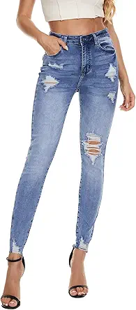VIPONES Women's Skinny Jeans Stretchy High Rise Tummy Control Trendy Jeggings Denim Pants