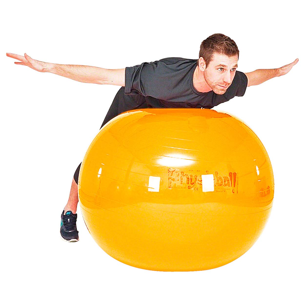Sport-Tec PEZZI Gymnastikball Set, ø 105 cm, gelb, inkl. Power Pump, Sitzball