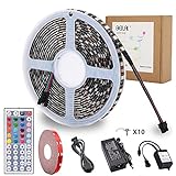RGB LED Strip Lights Kit,BEILAI RGB LED Light Strip Waterproof SMD 5050 DC 12V Flexible Neon Tape 16.4 Ft (5M) 300leds with 44key Controller for Christmas Kicthen Party Indoor and Outdoor decoration