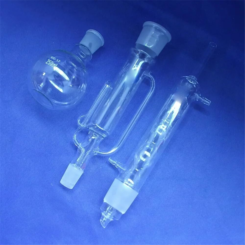 Strumenti da laboratorio e attrezzature Apparecchio di estrazione in vetro da 250 ml Soxhlet con corpo di estrazione del condensatore a bulbo Vetreria