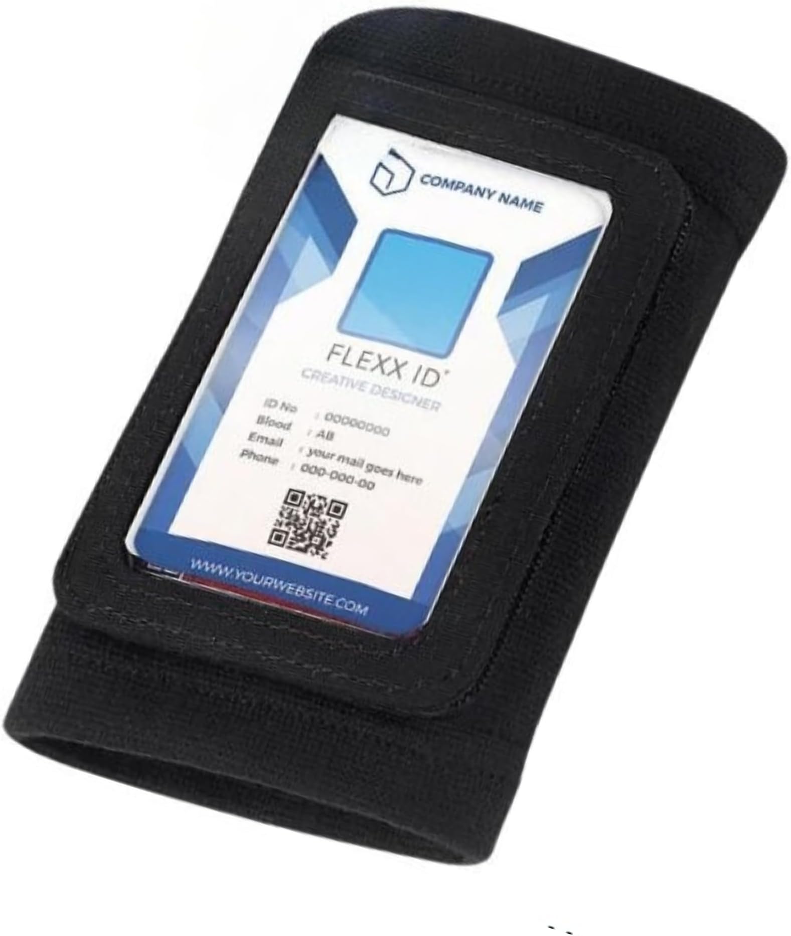 FLEXX ID PRO XL ID Holder with Outside Zipper Pocket Black