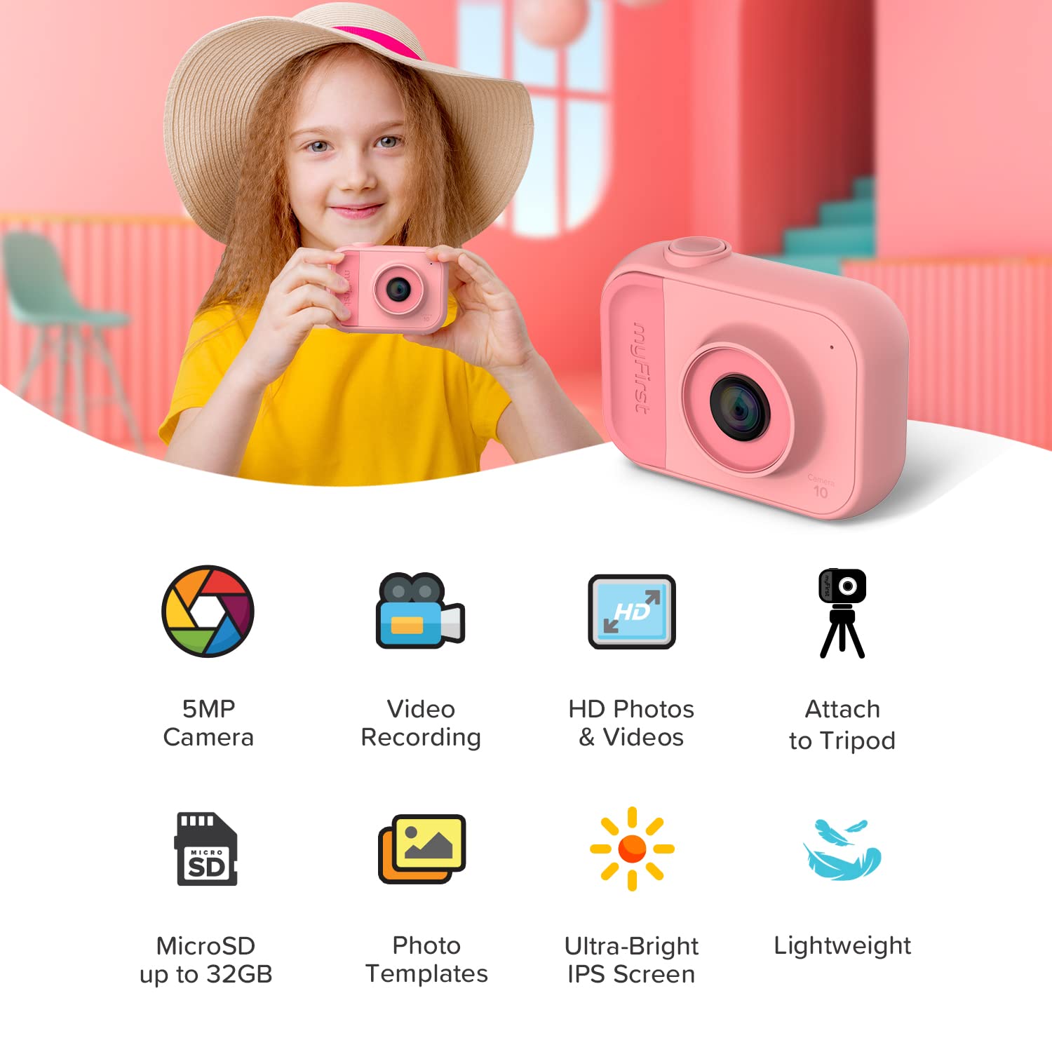 myFirst Camera 10 - Kids Digital Mini Camera for Boys and Girls