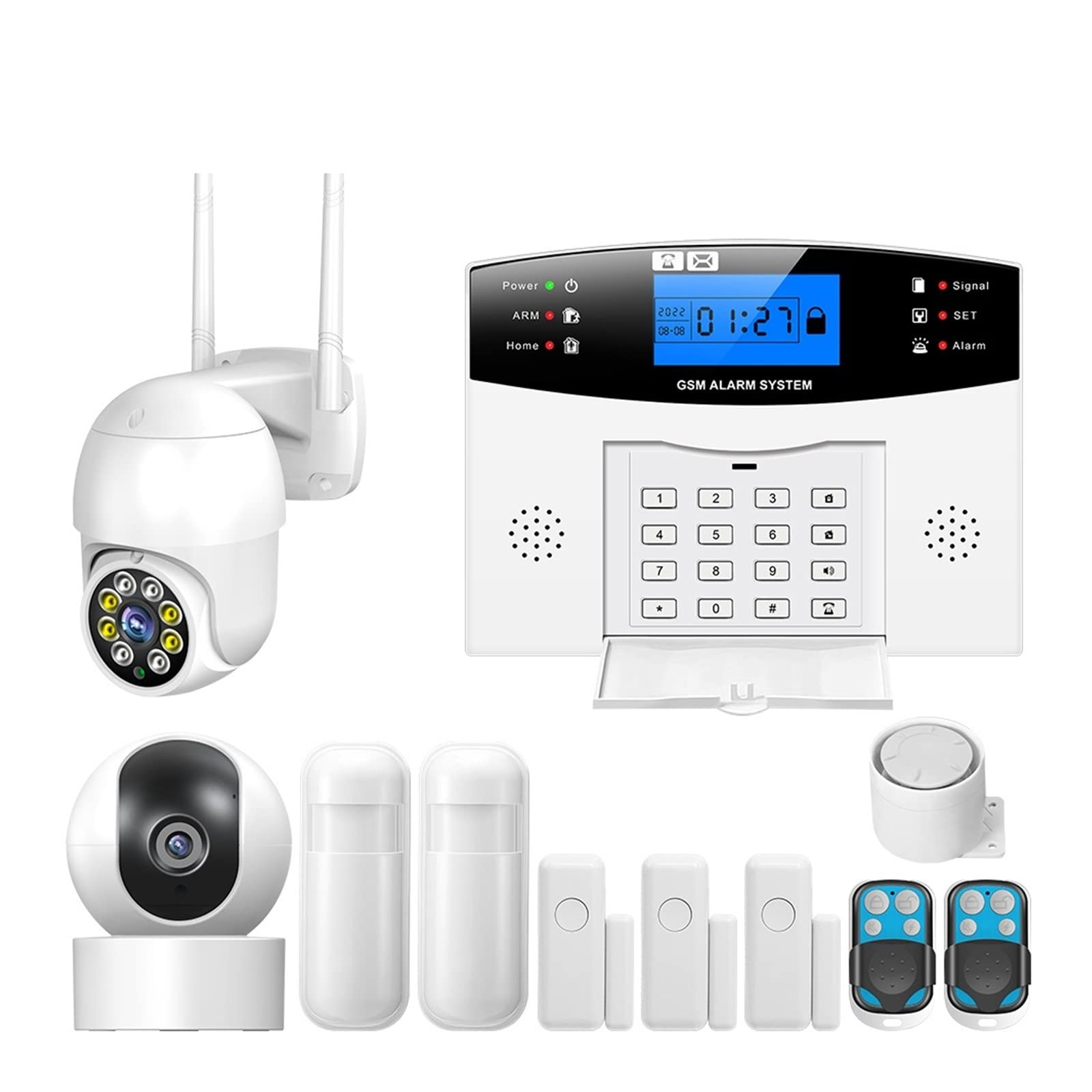 CUDTAPI TUYA Smart Home GSM Security Alarms For Wireless Alarm For Garage Residential House(L)