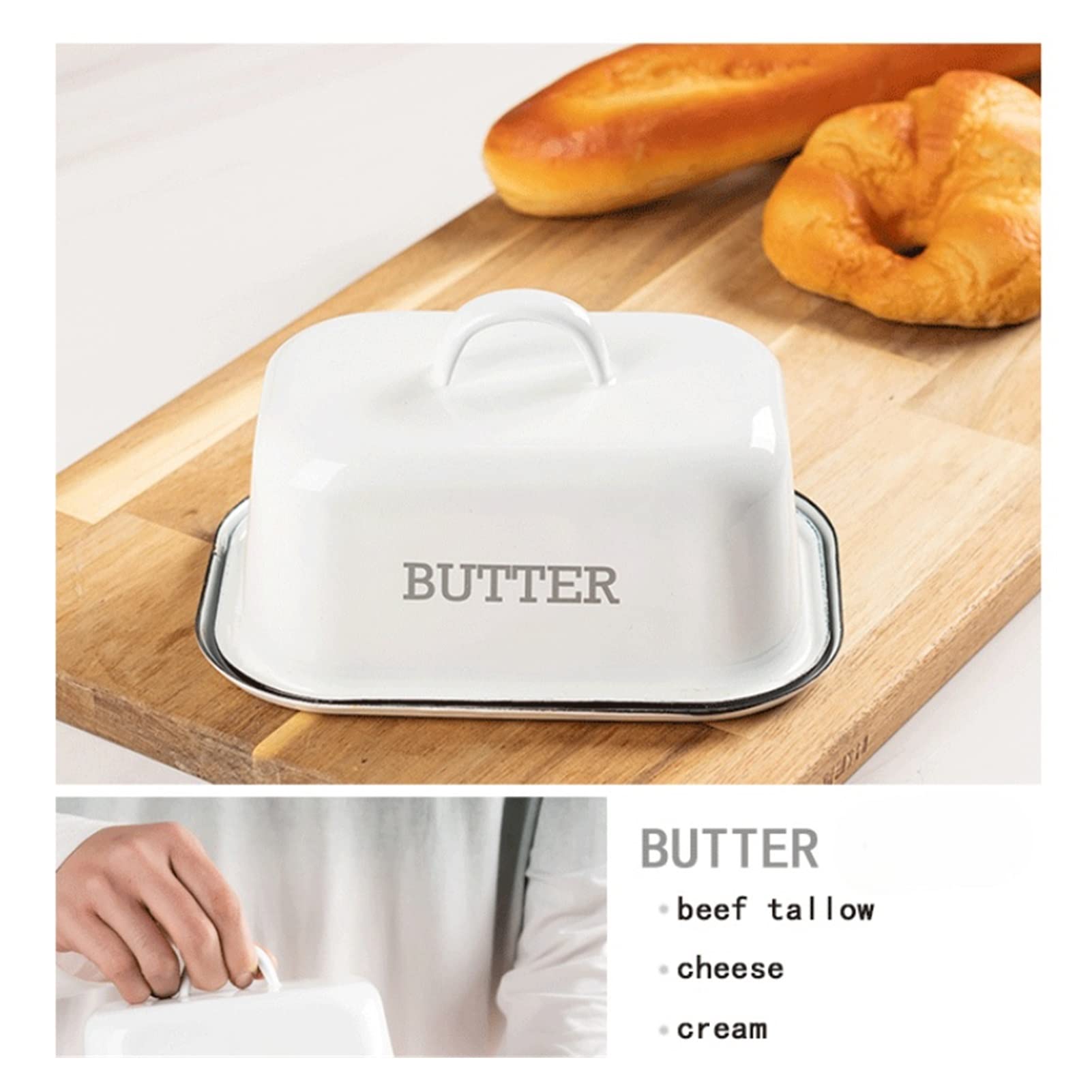 Burriere Piatti di burro con copertura Utensili da cucina Piatti in porcellana e piatti Set di utensili da cucina Dintingware Plates Plates Snack Tray Contenitore per Burro
