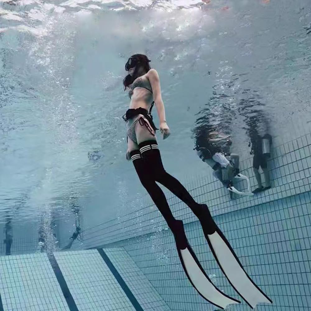 Women's 2mm Neoprene Over-Knee Long Socks Diving Thigh High Socks Thermal Anti-Slip Dive Stockings for Scuba Freediving Black-S