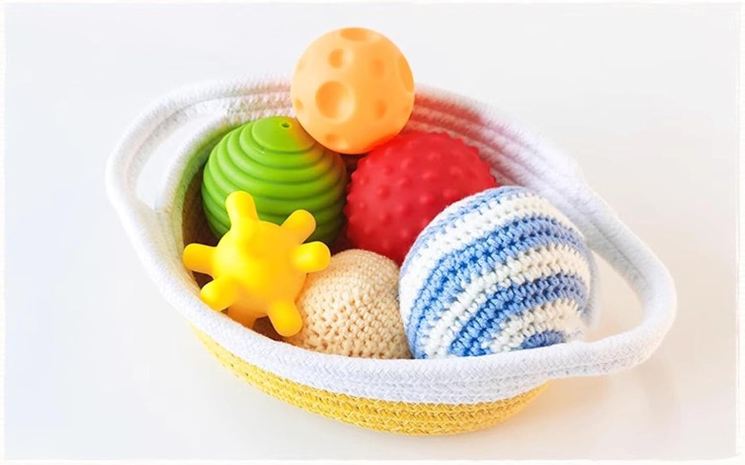 Montessori Tactile Ball Woven Basket Set, Sensory Education and Development Toys