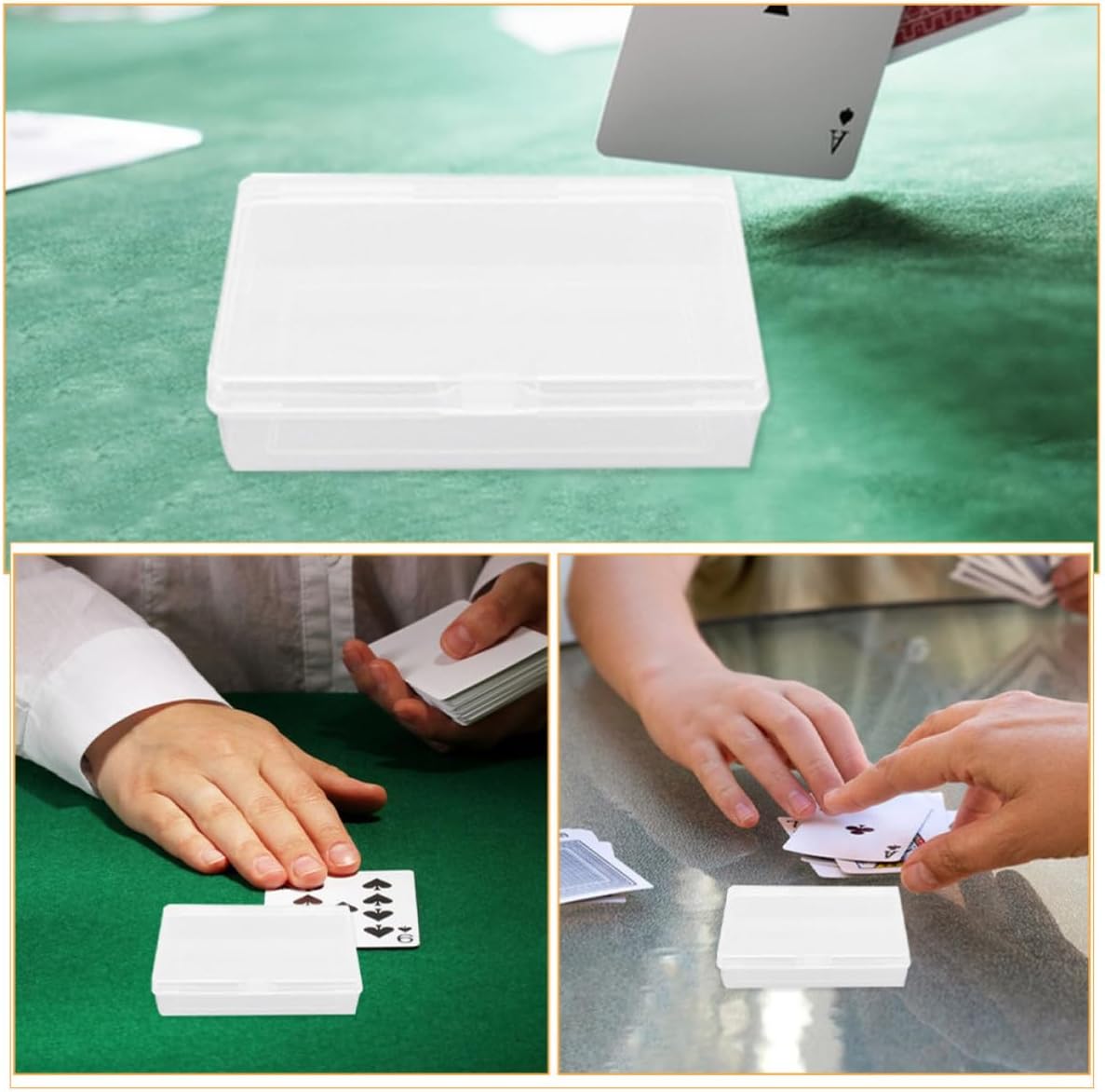 ORFOFE 12pcs Plastic Rectangular Card Organizer with Hinged Lid Storage Box image 3