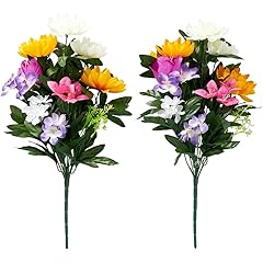 アイメディア(Aimedia) お墓・仏壇用 お供え花 2束組 造花 仏花 墓花 榊 神棚 長持ち お墓参り お盆 お彼岸 慶弔 高さ45cm