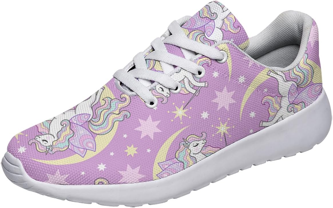 Unicorn Shoes for Women Tennis Running Shoes Cute Unicorn with Rainbow Sneakers Gifts for Girls Ladies