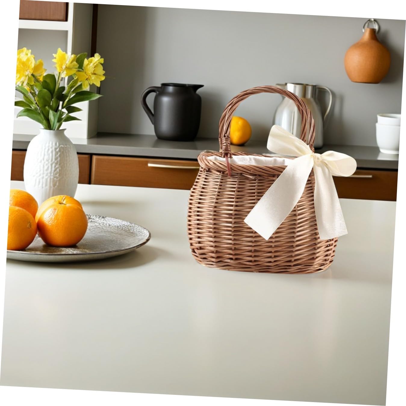 OUNONA Lot De 3 Paniers De Plage En Osier Et Paille Pour Femme Style Panier À Fleurs Marron Clair