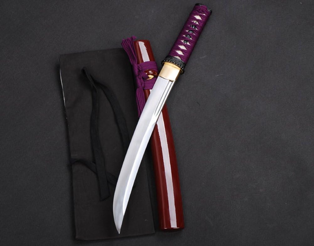 Full Tang Unokubitsukuri Carbon Steel Japanese Samurai Tanto Small Sword Short Katana - Image 2