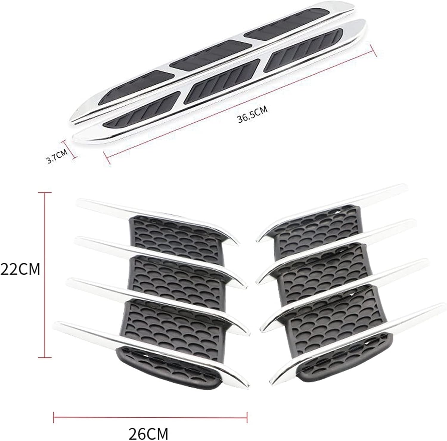Hood Scoops 4 Pcs Air Flow Vent Hood Hood Vent Scoop Covers, Decorative Intake Hood Scoop ABS Universal Car DIY Stickers (Color : Style 1)