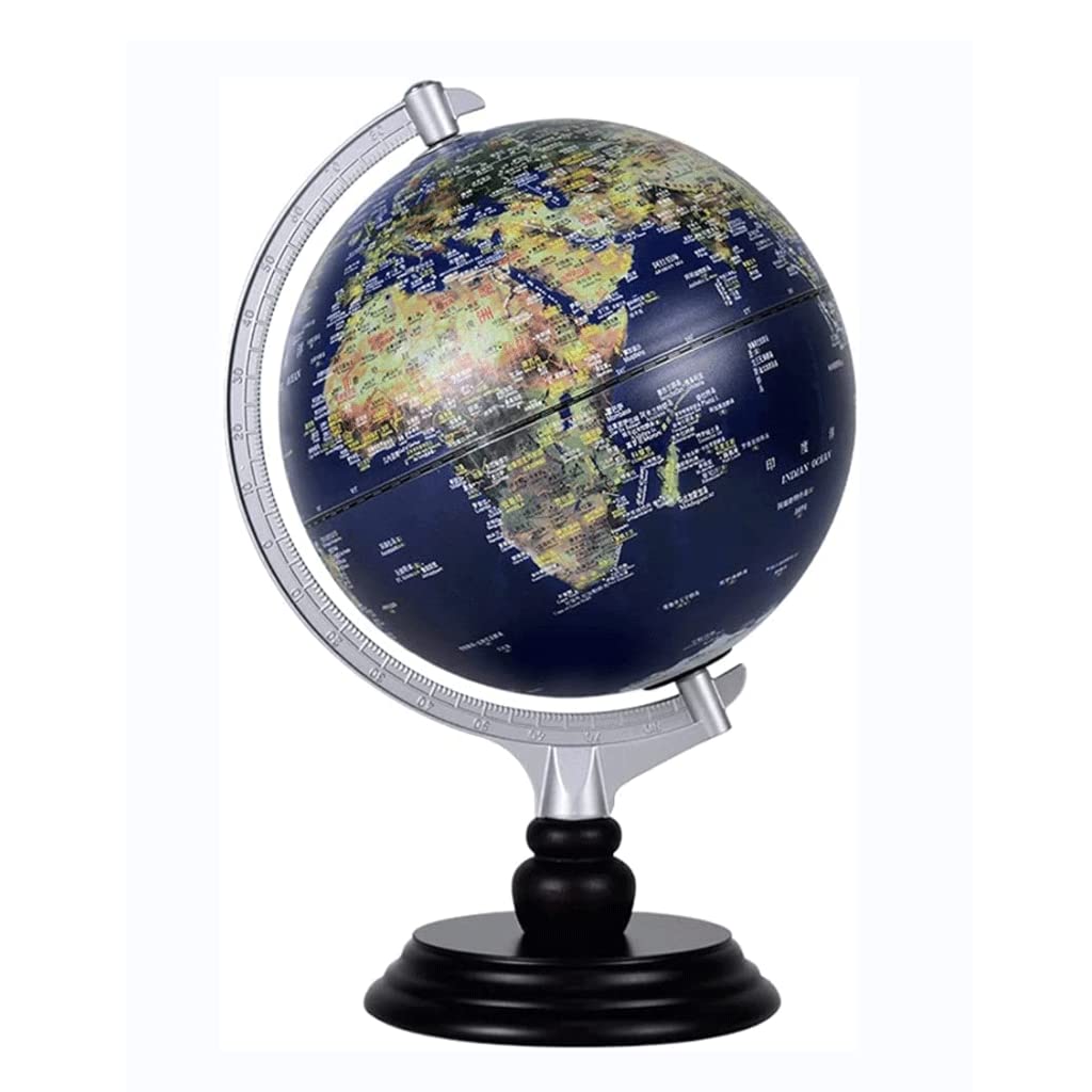 Gpdnbieu A World Map Globe, Illuminated With Stand Nd Raised Embossed 12" Clear Text Marking(A)