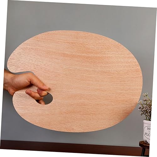 Miniatura 7 de COHEALI Paleta de pintura ovalada bandeja de mezcla de pigmentos Tabla de pintura de arte Pintura al óleo de madera perfecta para artistas