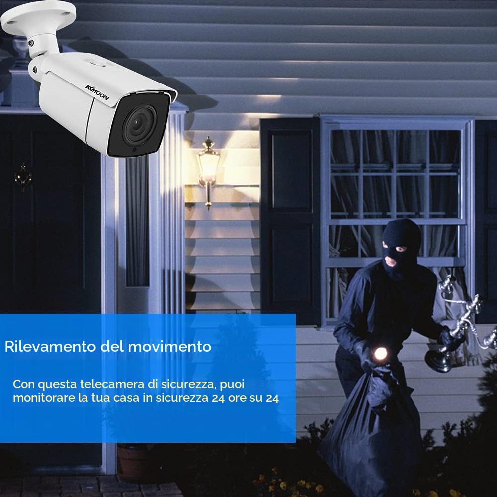 Telecamera di sicurezza analogica 1080P da esterno IP66 Telecamera di sorveglianza CCTV impermeabile 24 pezzi LED a infrarossi, sistema di visione notturna da 82 piedi