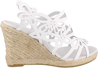 Eric Michael Womens Jillian Wedge Sandals White 40 M EU / 9.5-10 B(M) US Price In India