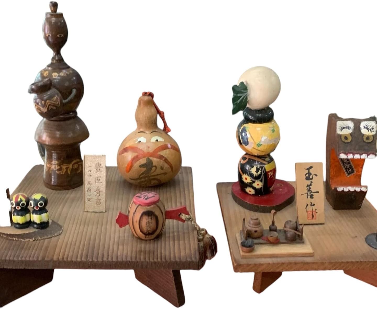 Japanese Kokeshi Wooden Doll Set – Handcrafted Traditional Figurines (2 Pieces)