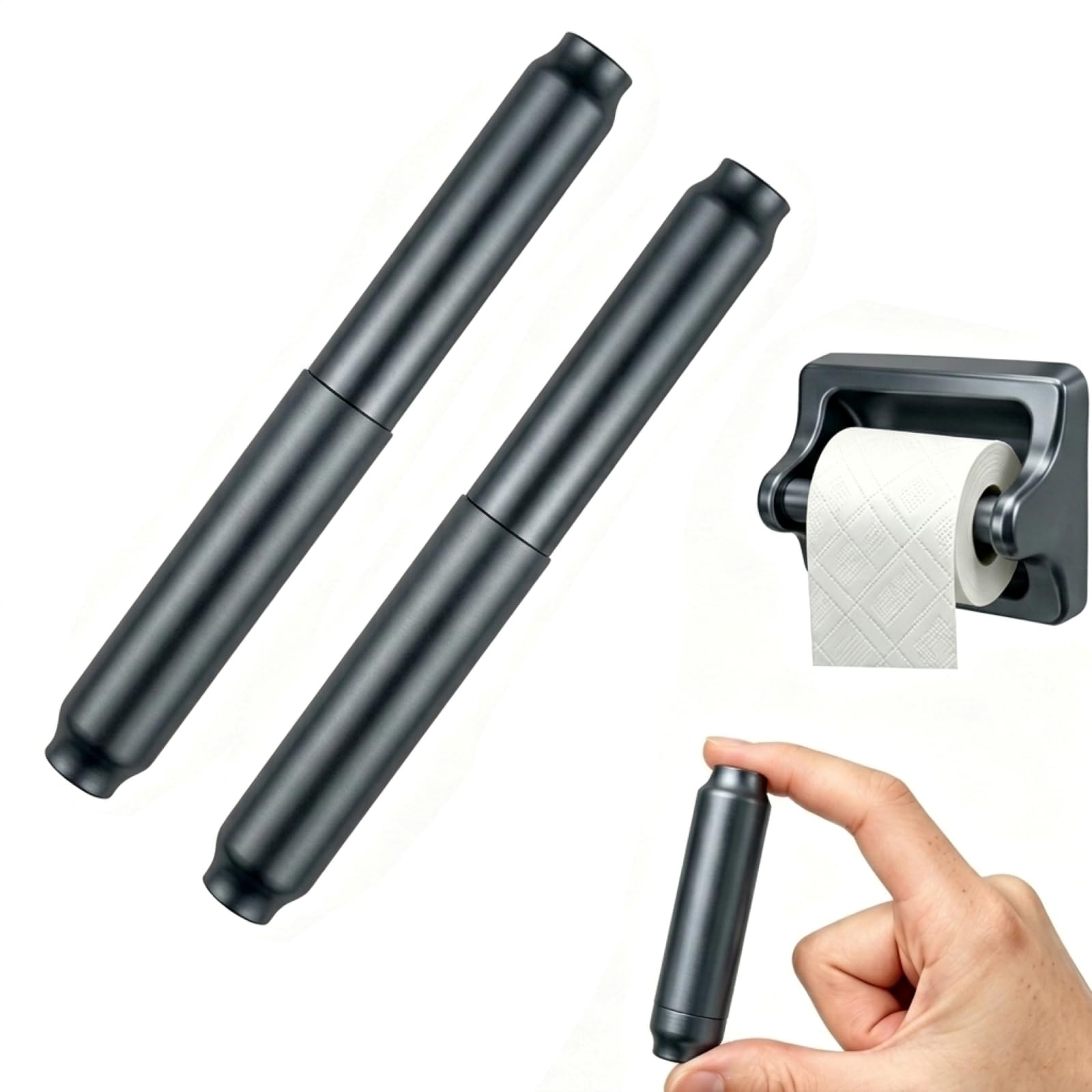 CAPHONT 2 Pcs Toilet Paper Holder Roller Replacement Stainless Steel Adjustable Toilet Tissue Roll Spring Rod Replacement Spindle Fit for Bathroom Tissue Holder, Champagne — Amazon image 12