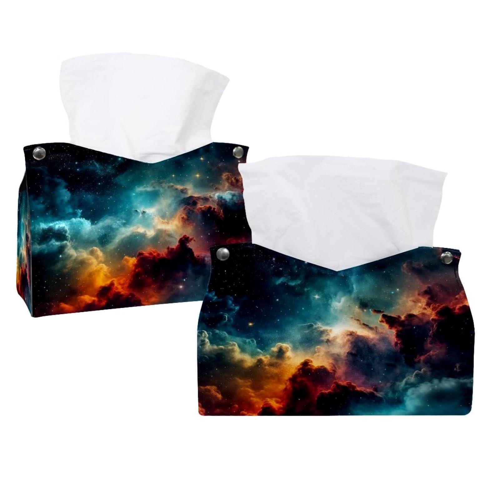 Housses de boîte à mouchoirs étoiles galaxie lot de 2 pour décoration intérieure maison et bureau