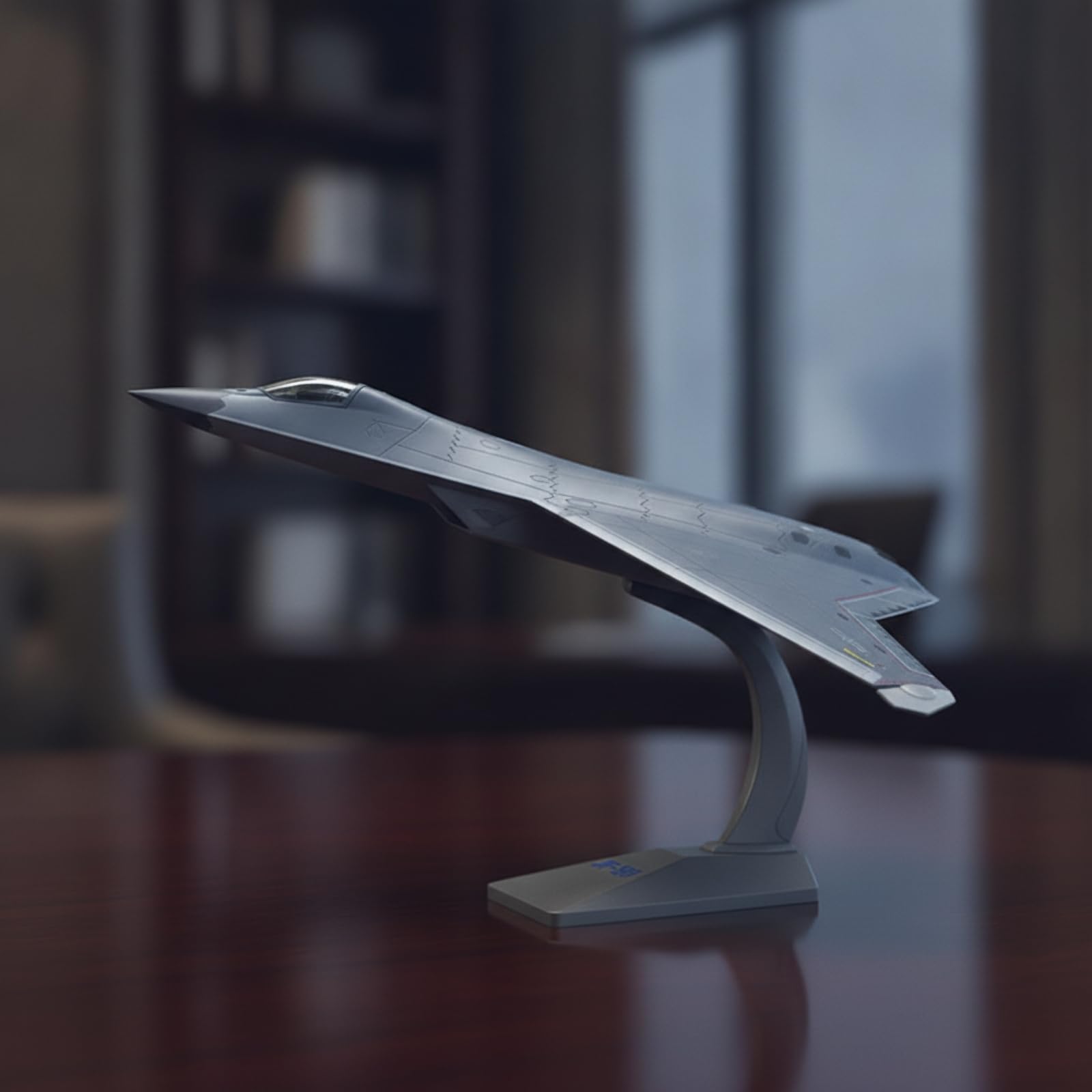Aereo in Lega Jet Aerodinamico Modellino Aereo Caccia Modello Metallo Aspetto Pressofuso Solido Pannellature Incise Dettagli Fedele con Canopy Chiaro