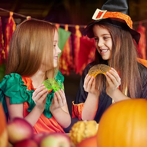 Miniatura 4 de ArtCreativity Jack-O-Lantern - Muelles helicoidales de calabaza de plástico en varios colores, golosinas de Halloween sin dulces, recuerdos de