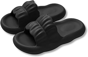 ALVEIN Slippers, Sandals, Marshmallow, Veranda Sandals, Ruffle, Macaron, Thick Sole, Indoor, Silent, EVA, Non-Slip, Fluffy, Flexible, All Year, Cushioning, Room Shoes, Unisex, Toilet