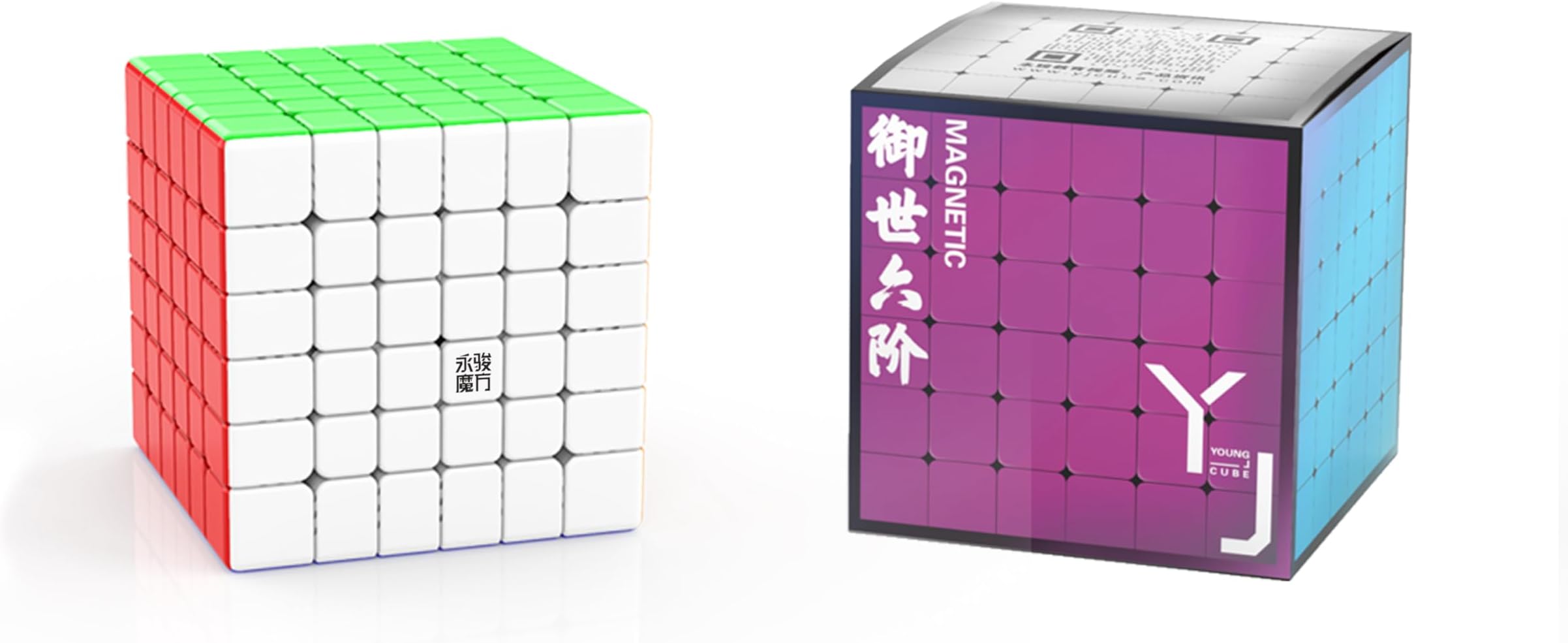 YJ YU Magnetic Stickerless Speedcube 6x6 Multicolor